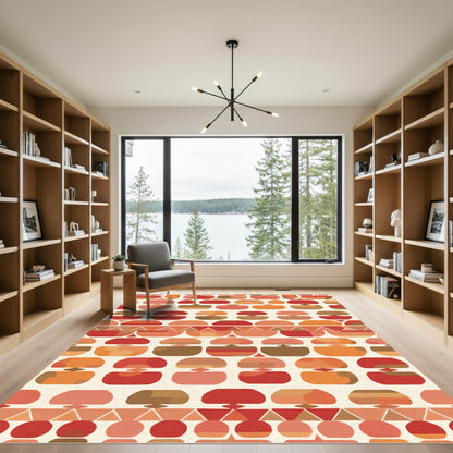 Retro Warm Abstract Block Rug