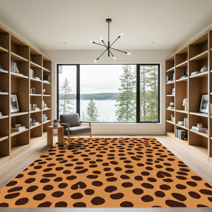Brown Spotted Cheetah Print Rug