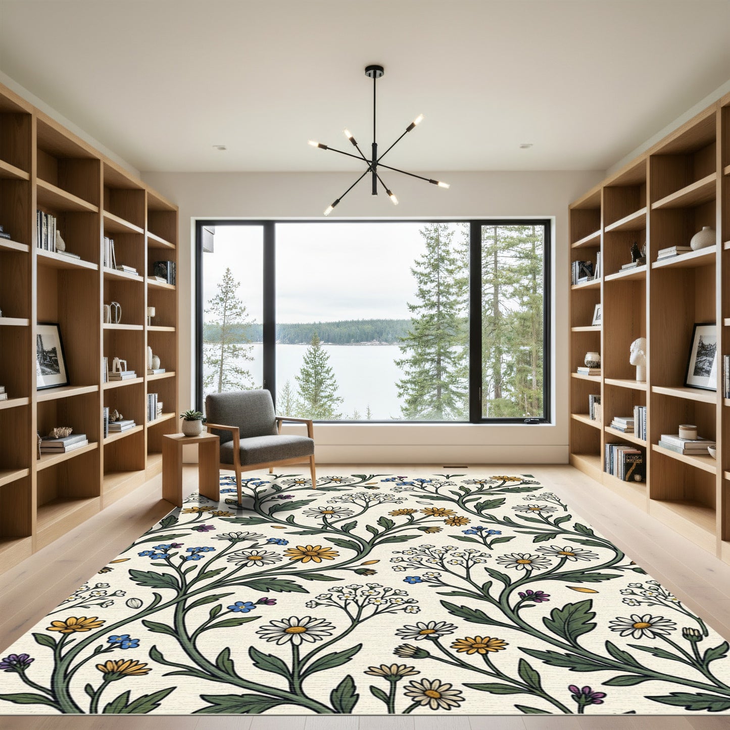 Vintage Wildflower Meadow Floral Cream Rug