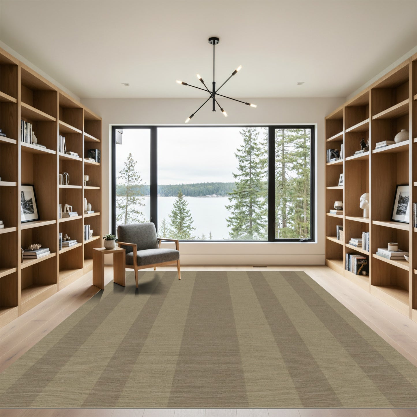 Neutral Tones Vertical Stripe Rug