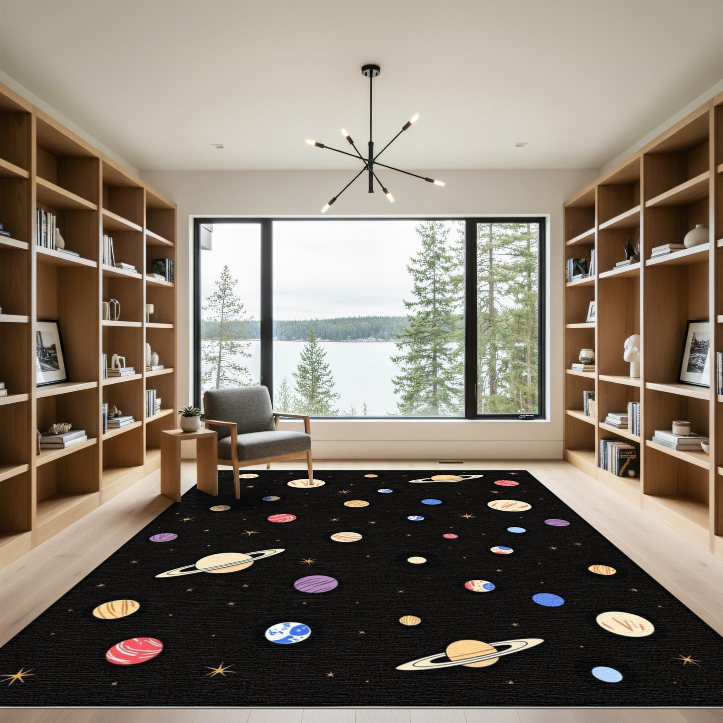 Whimsical Space Celestial Planets Rug