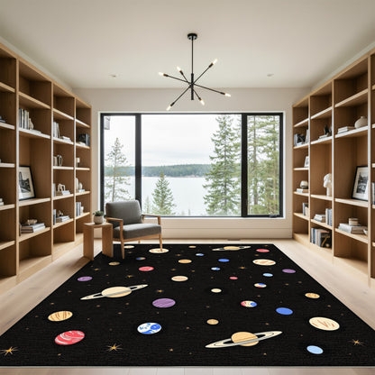 Whimsical Space Celestial Planets Rug