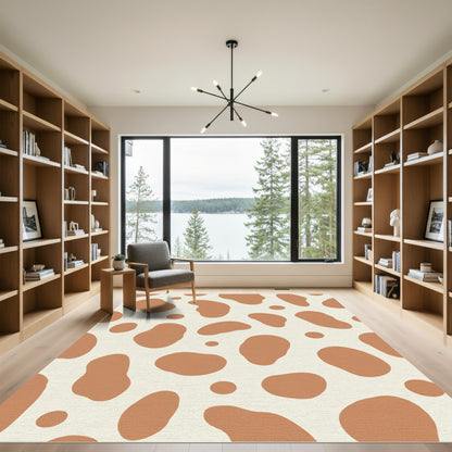 Rustic Amber Spotted Organic Shape Rug