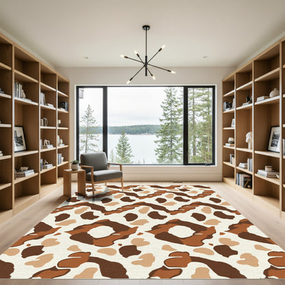 Earthy Tones Abstract Organic Forms Rug