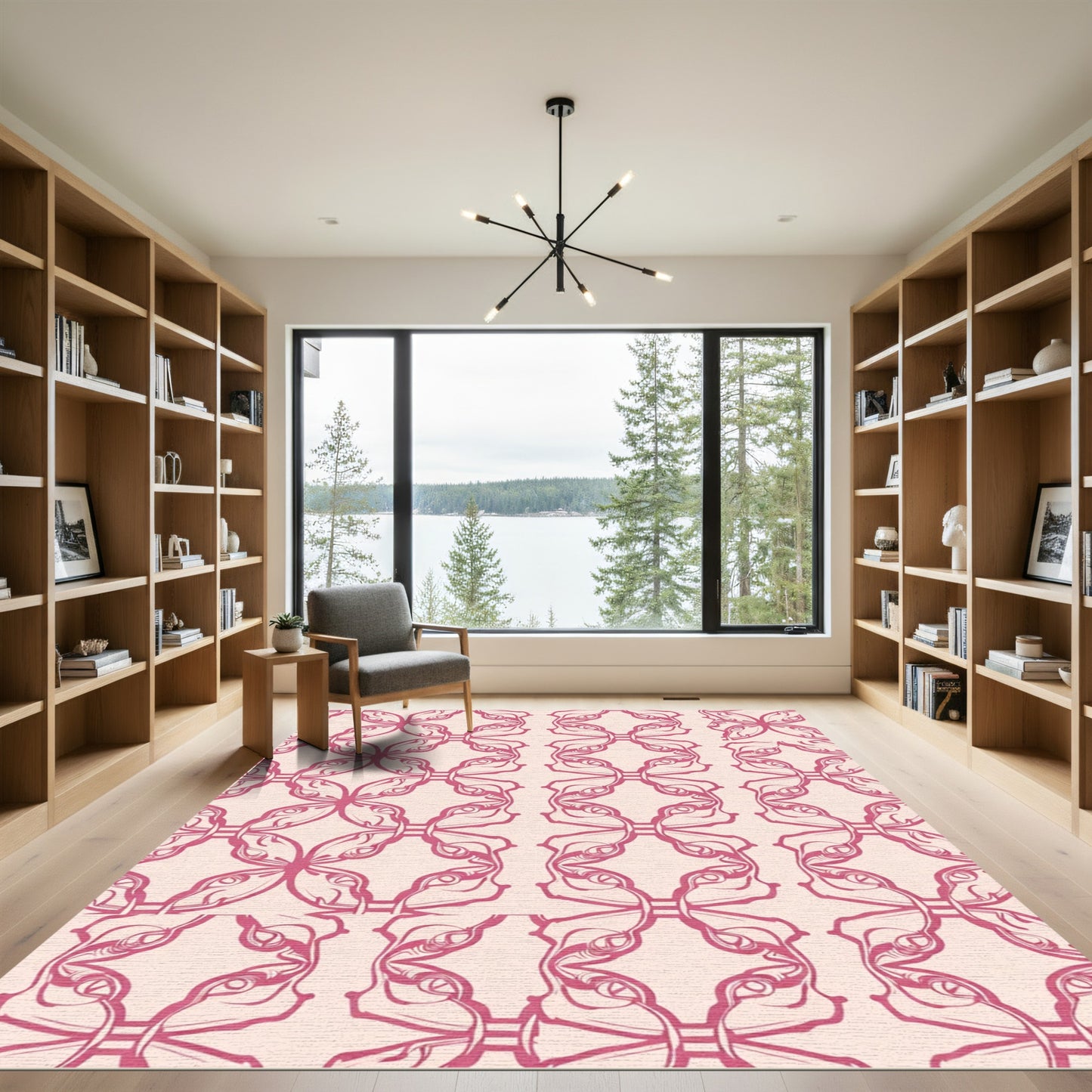 Crimson Paisley Scroll Wallpaper Rug
