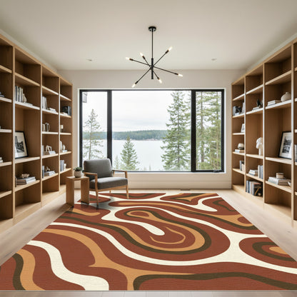 Earthy Organic Flow Organic Curves Rug
