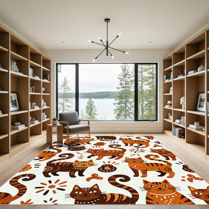 Orange Brown Tabby Cat Collage Rug