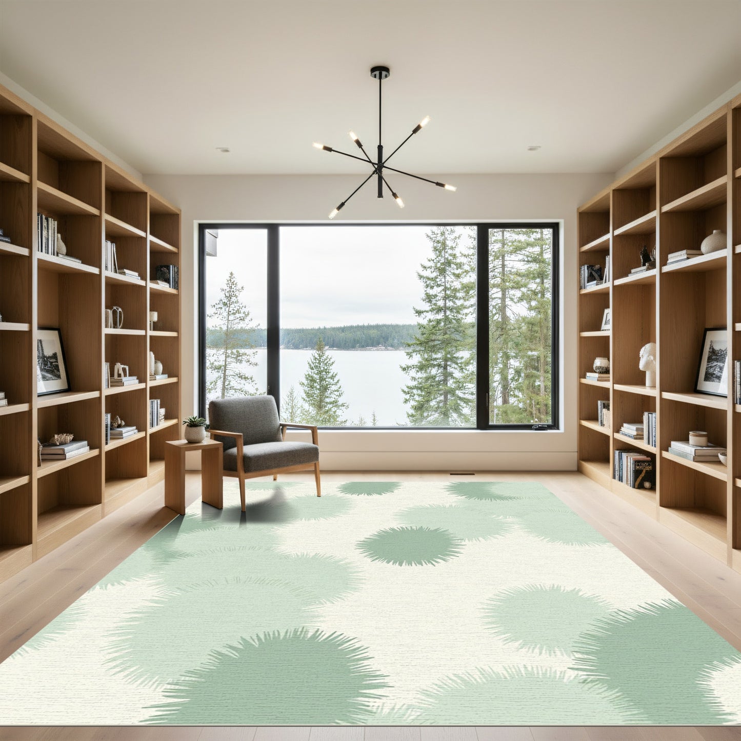 Soft Sage Pom Pom Cluster Rug