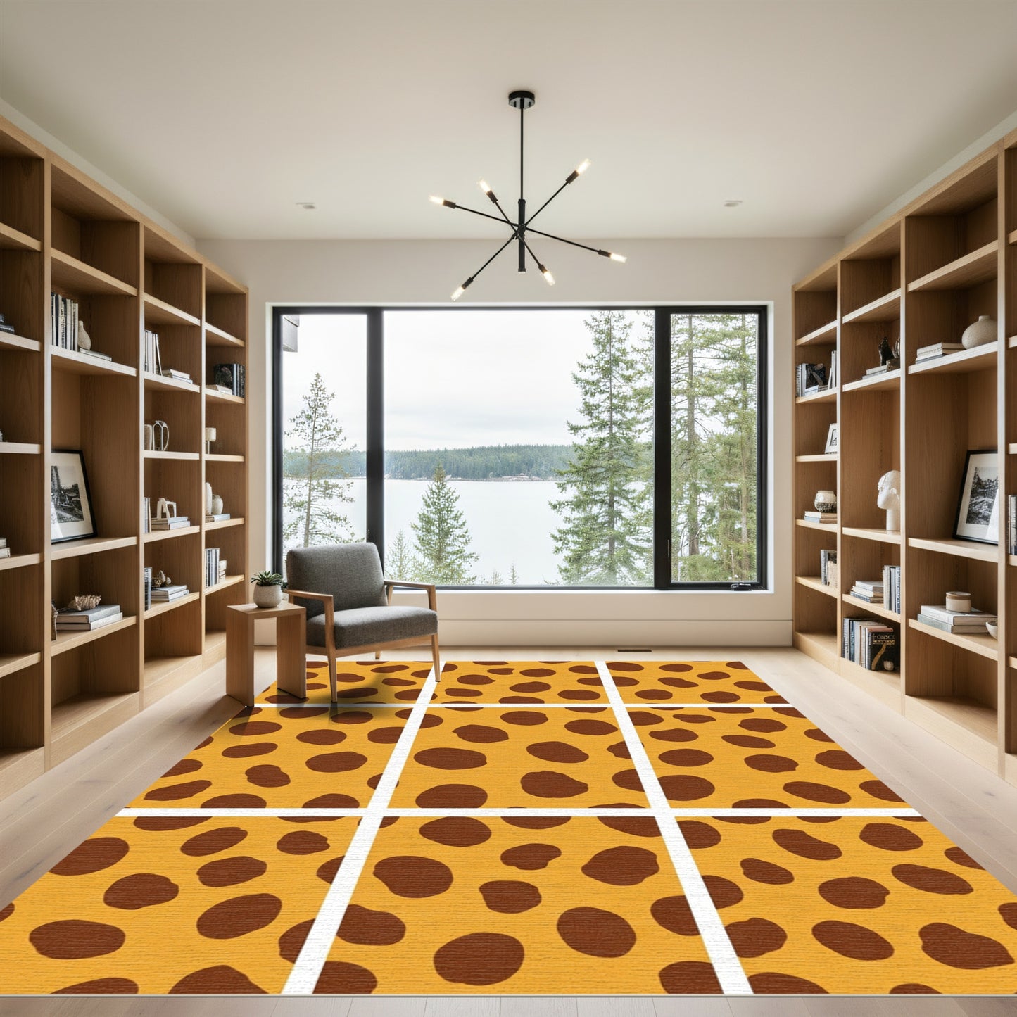 Golden Brown Irregular Spots Rug