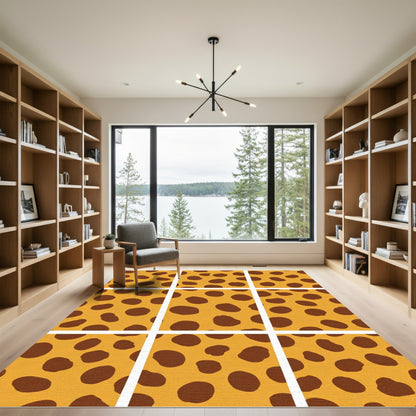 Golden Brown Irregular Spots Rug