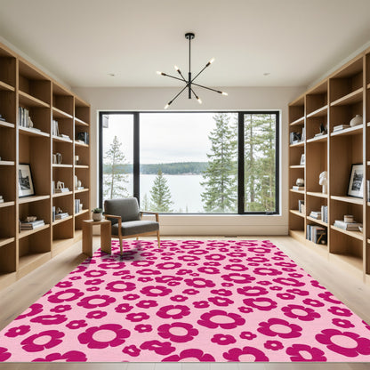 Pink Magenta All Over Flowers Rug