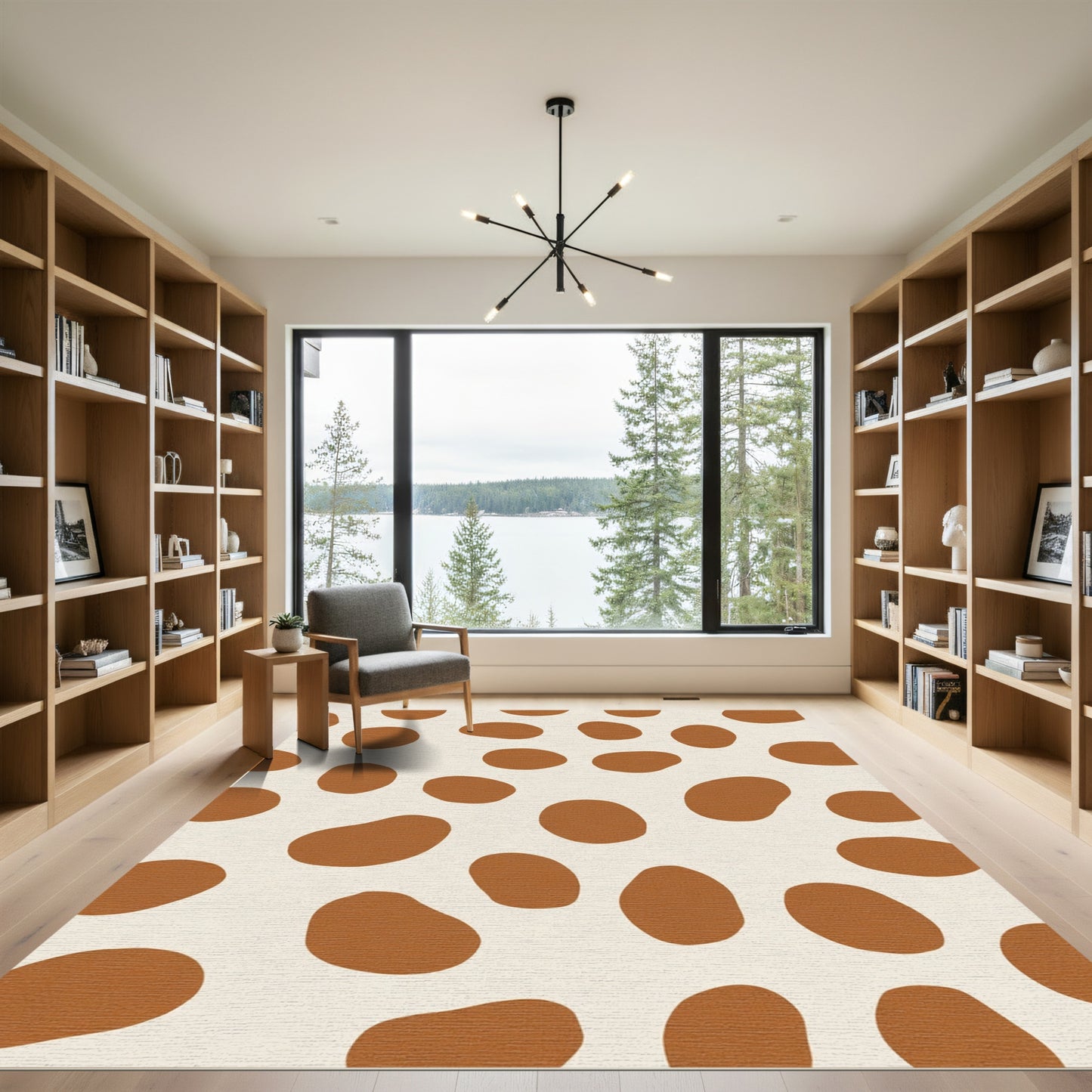 Burnt Orange Blob Spot Rug