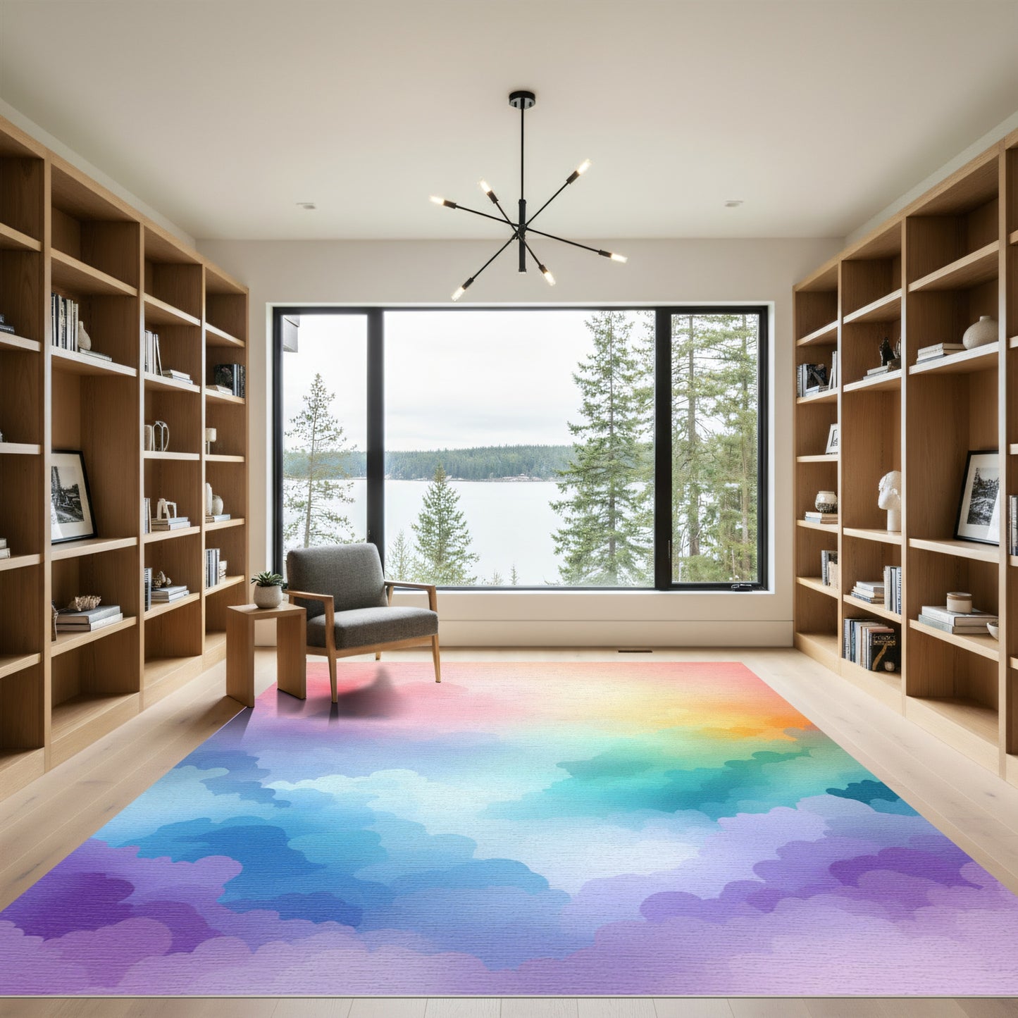 Dreamy Rainbow Cloudscape Vista Rug