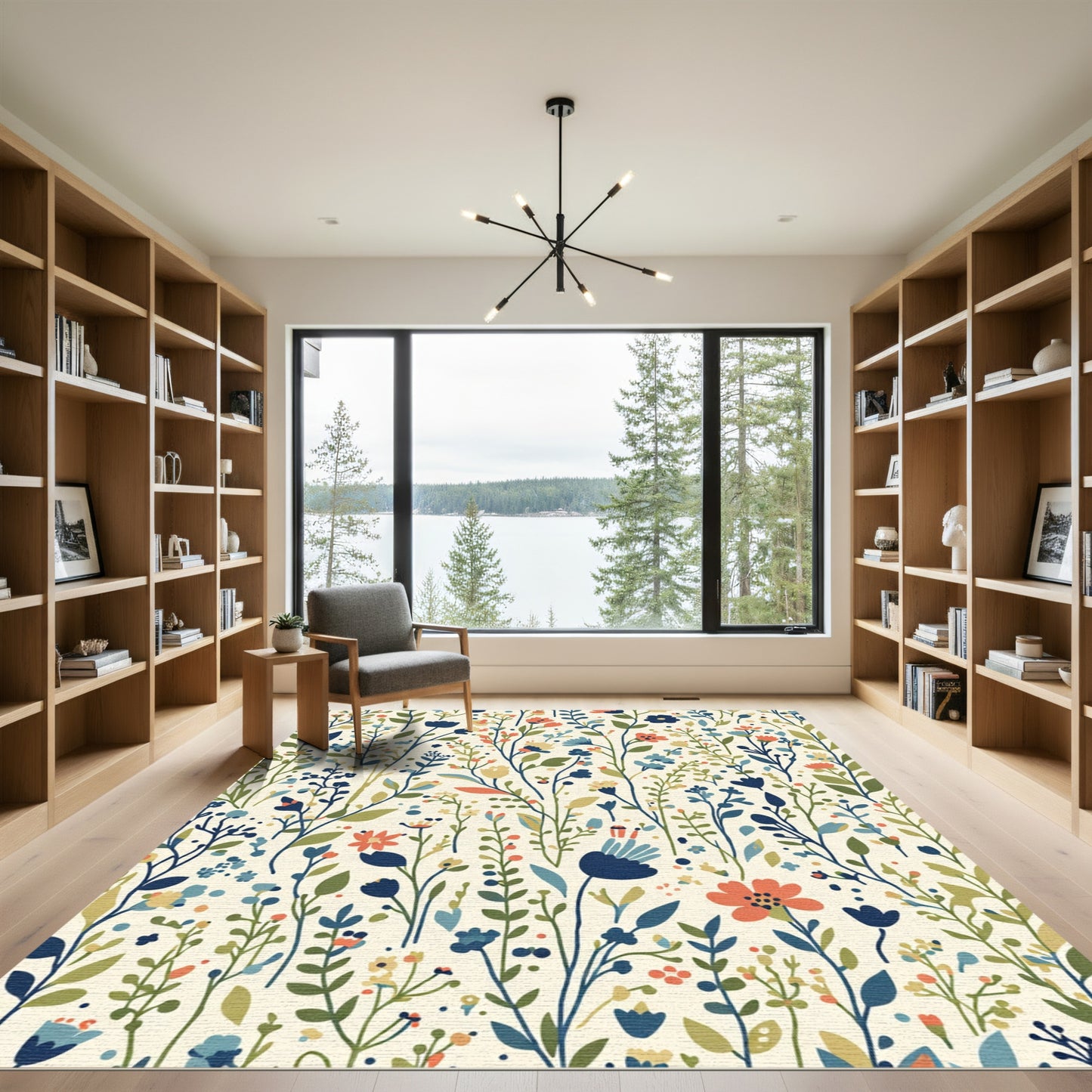 Whimsical Floral Meadow Garden Rug