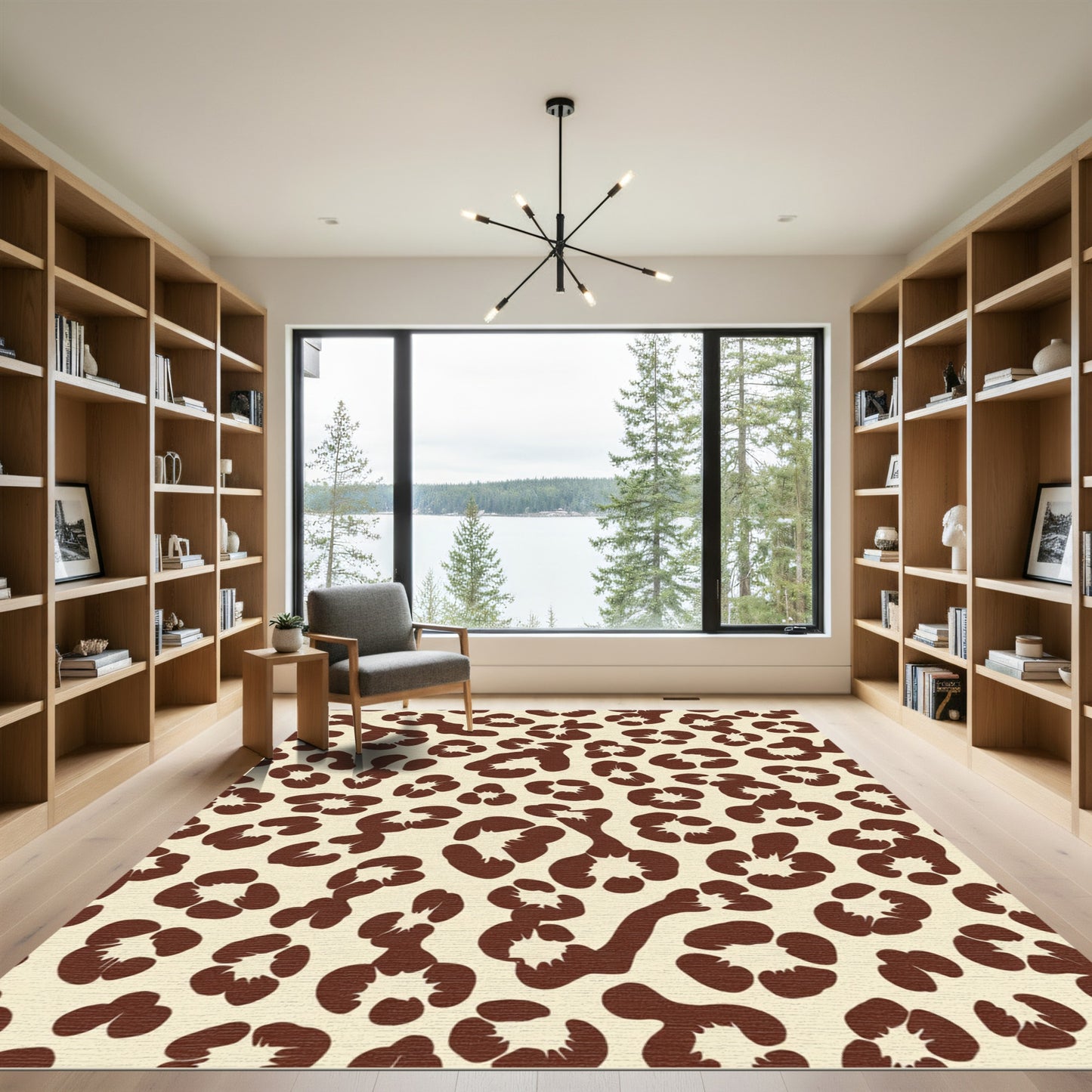 Chocolate Brown Animal Spots Rug