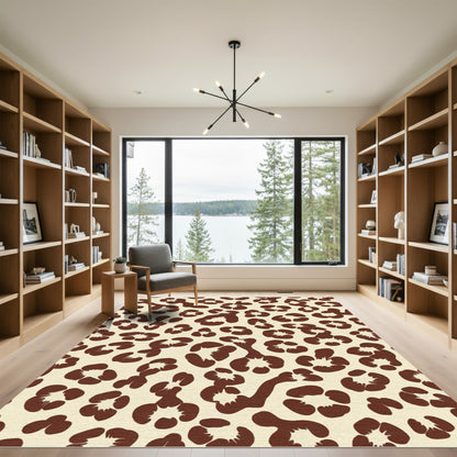 Chocolate Brown Animal Spots Rug