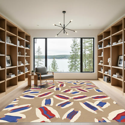 Red Blue Abstract Hot Dog Rug