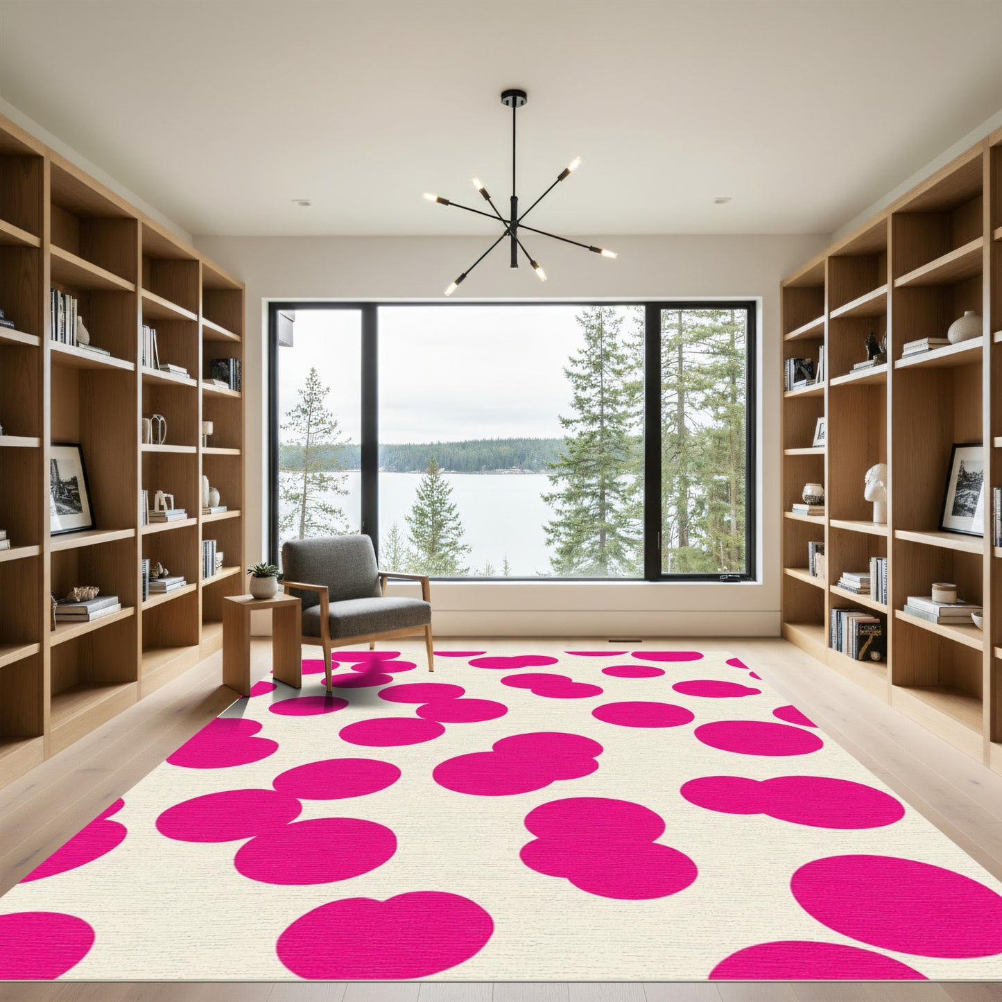 Fun Pink Polka Dot Scatter Rug