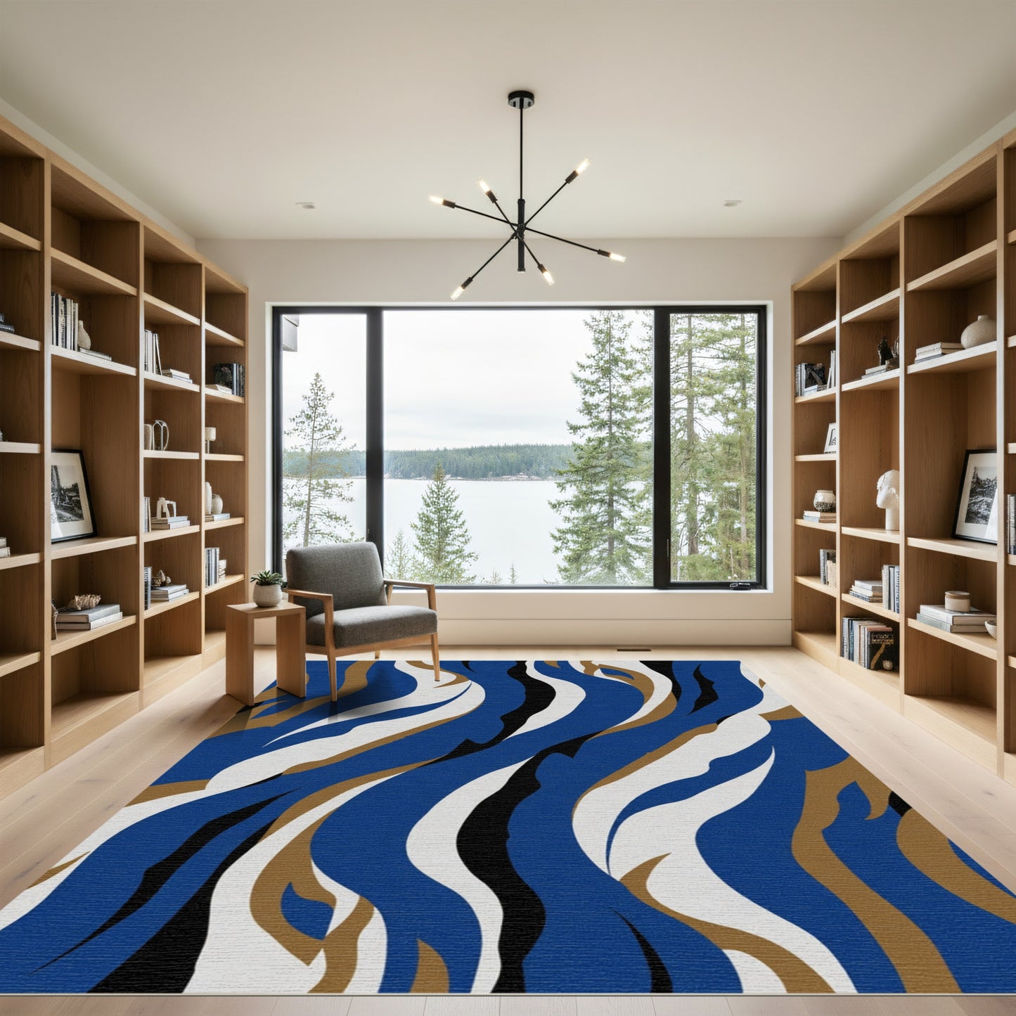 Dynamic Color Block Striped Rug
