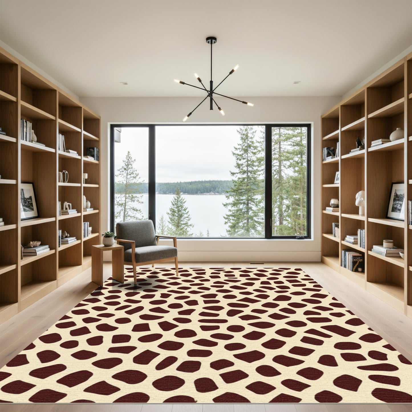 Cream Brown Organic Spot Rug