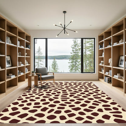 Cream Brown Organic Spot Rug