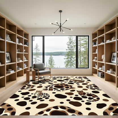Brown Spotted Cats Animal House Pattern Rug