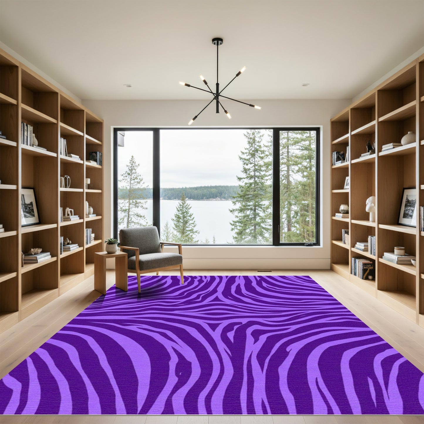 Vibrant Purple Zebra Stripe Rug
