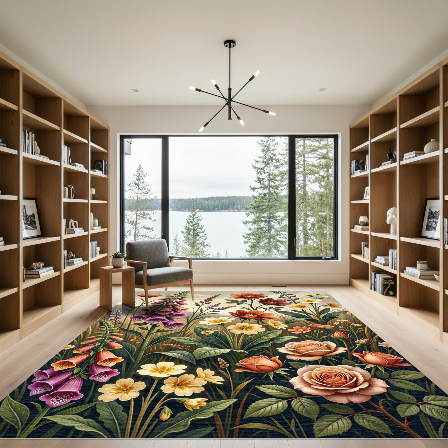 Wildflower Meadow Botanical Garden Art Rug