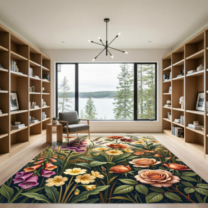 Wildflower Meadow Botanical Garden Art Rug