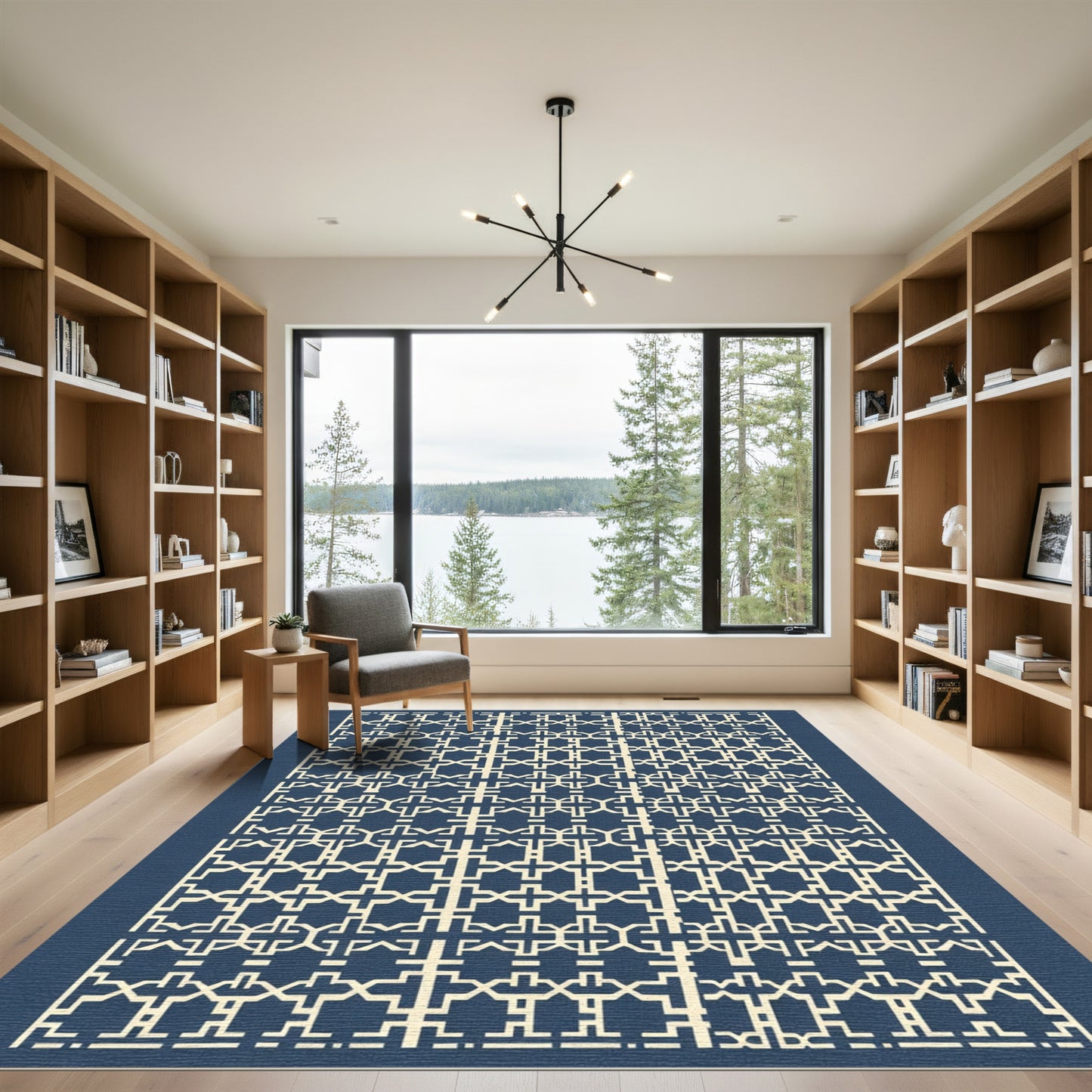 Navajo Inspired Geometric Cream Rug
