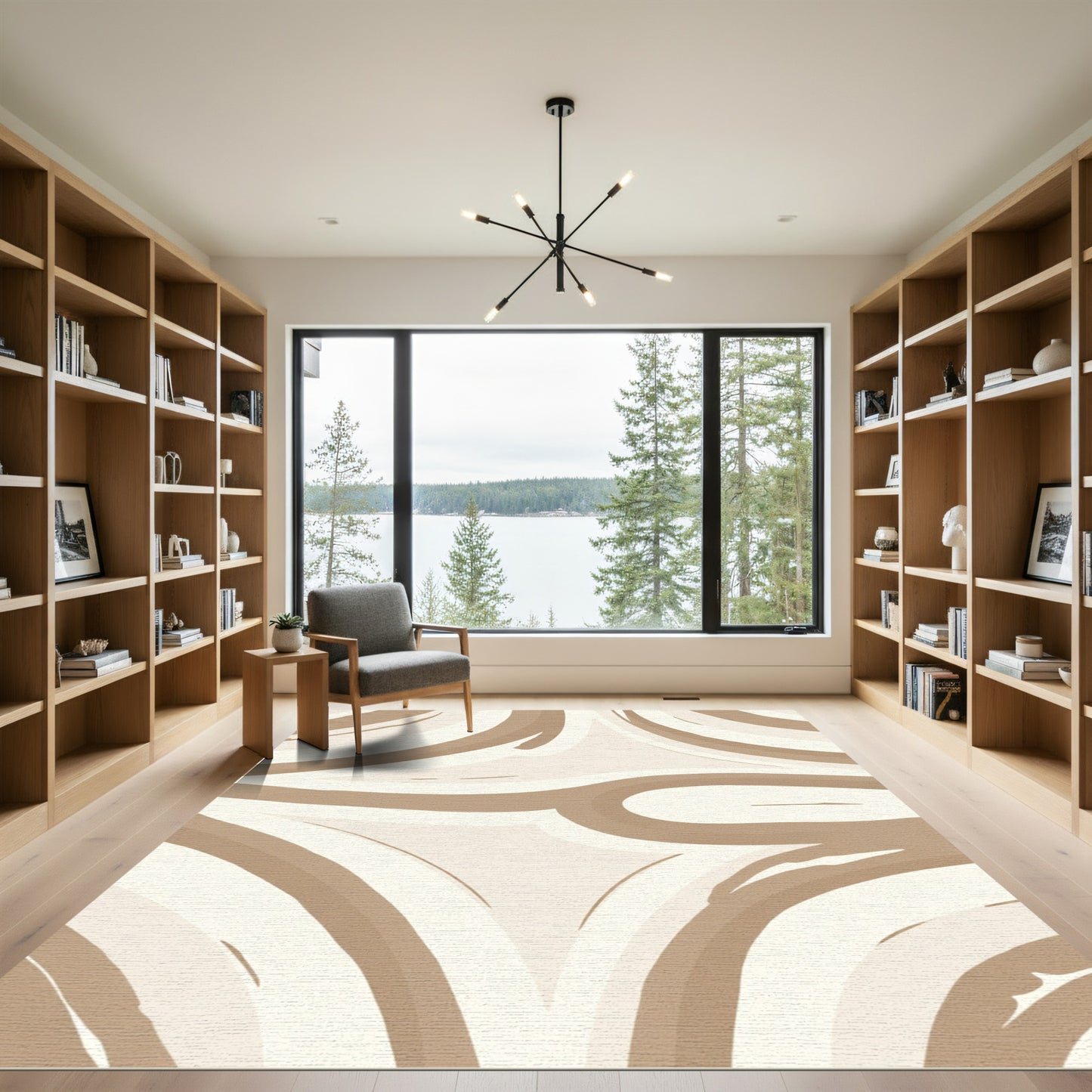Earthy Swirl Abstract Rug