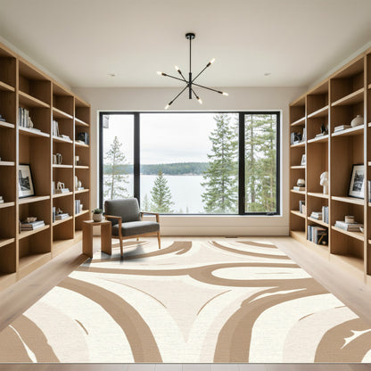 Earthy Swirl Abstract Rug