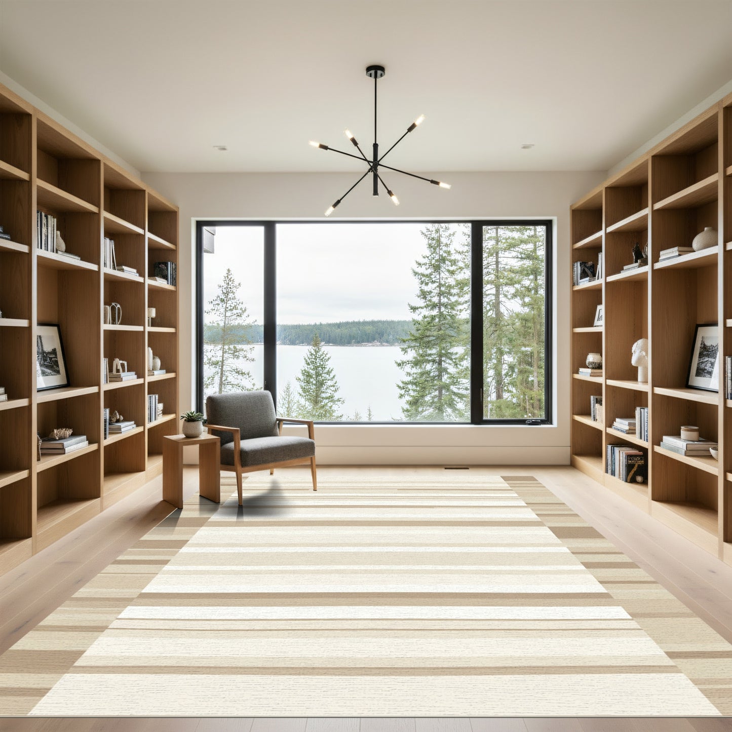 Earthy Tone Uneven Stripe Rug