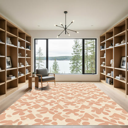 Tangerine Organic Shapes Abstract Softness Rug