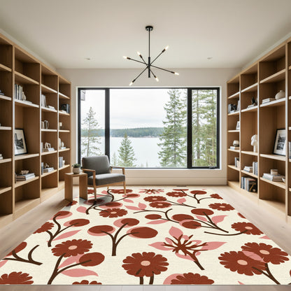 Sweet Retro Floral Bloom Rug