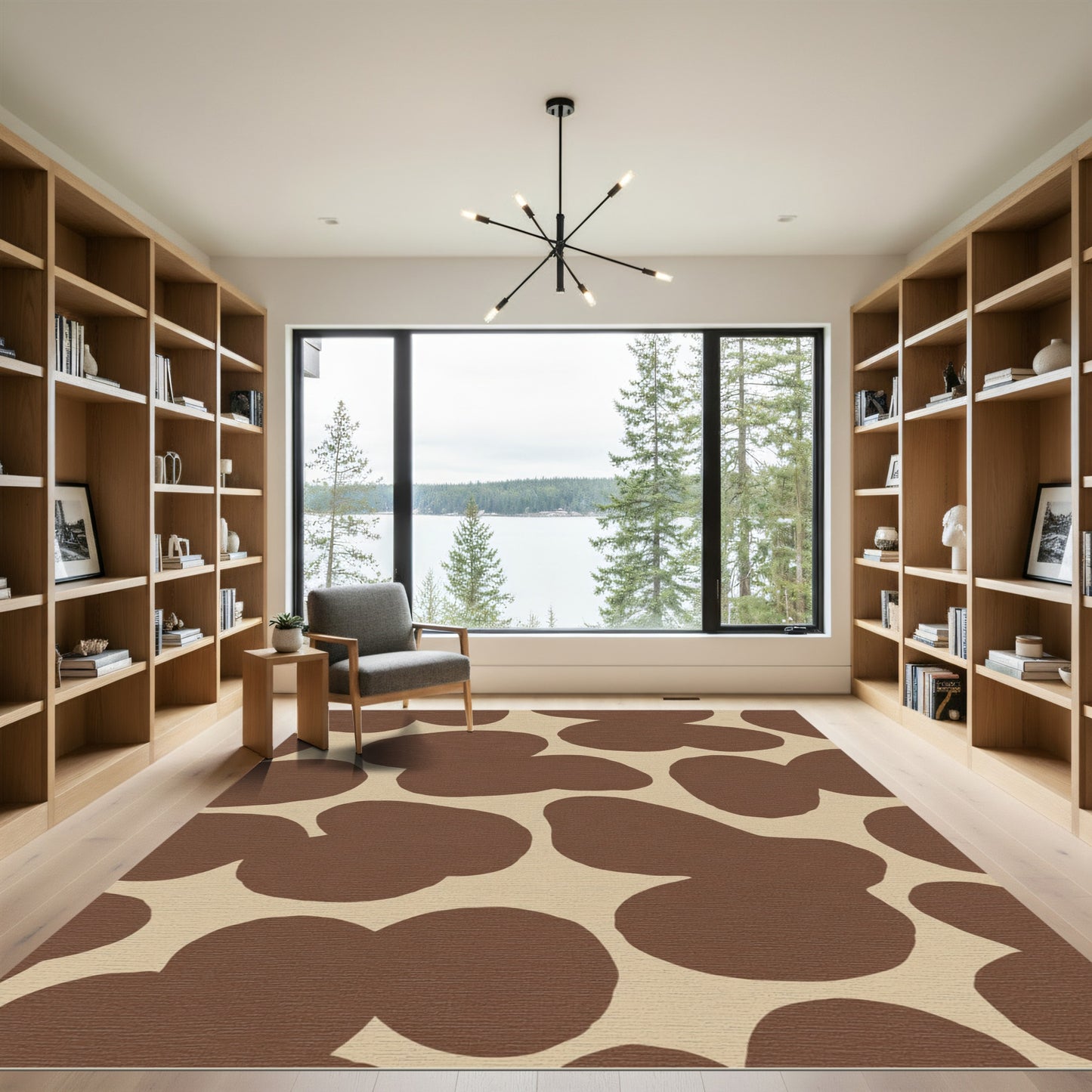 Brown and Beige Organic Spots Rug