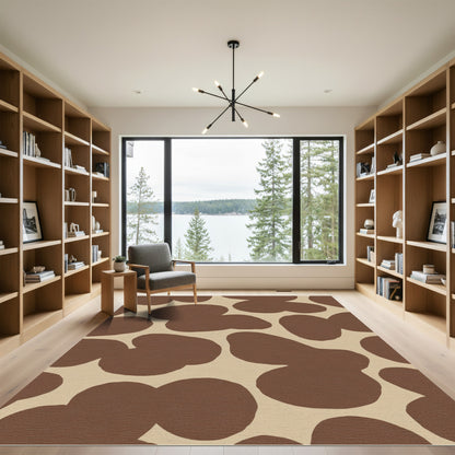 Brown and Beige Organic Spots Rug