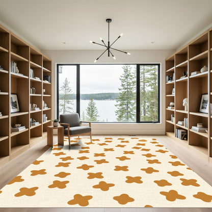 Brown X Shape Scatter Rug