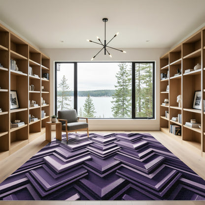 Lavender Zigzag Chevron Layers Rug