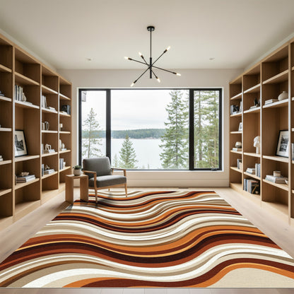 Modern Earthy Wavy Abstract Rug