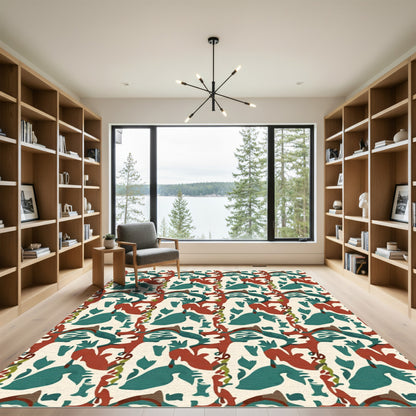 Earthy Tones Abstract Organic Collage Rug
