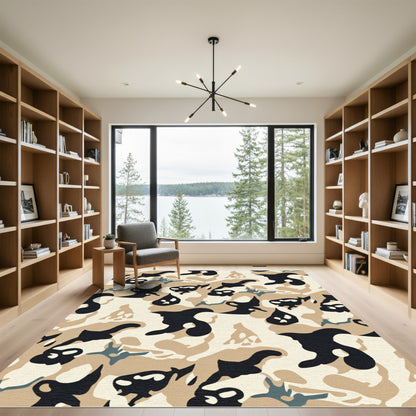 Desert Camo Abstract Shapes Rug
