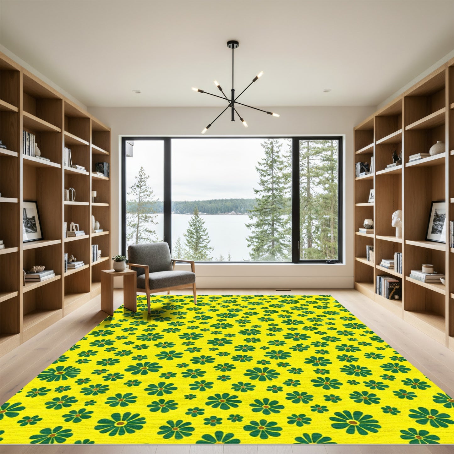 Daffodil Meadow Floral Pattern Rug