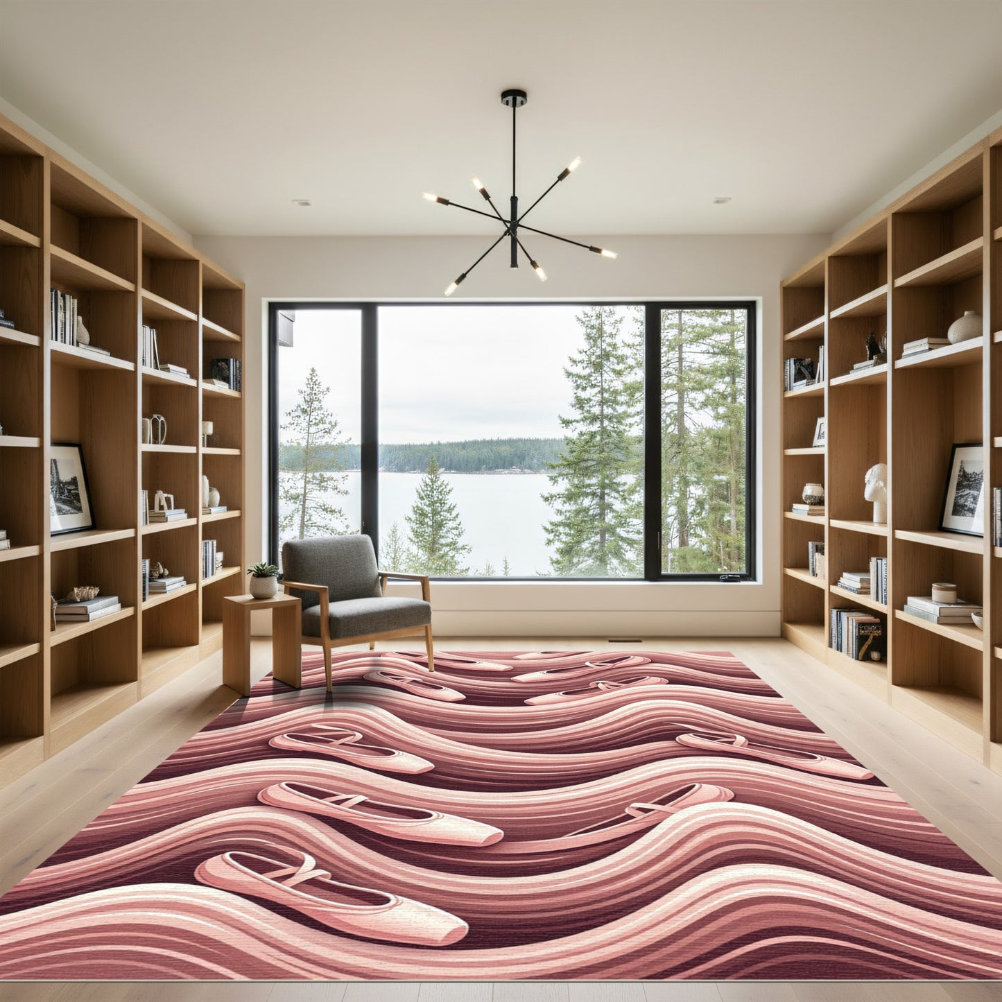 Blush Pink Ballet Slipper Wave Rug
