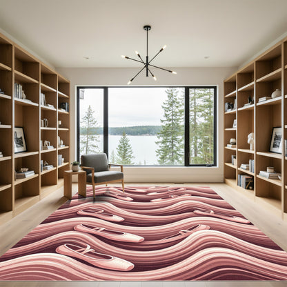 Blush Pink Ballet Slipper Wave Rug