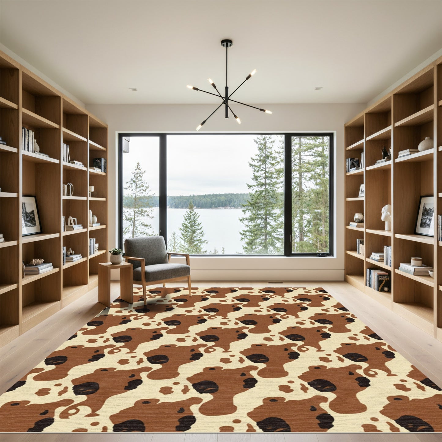 Terra Cotta Brown Abstract Spots Rug