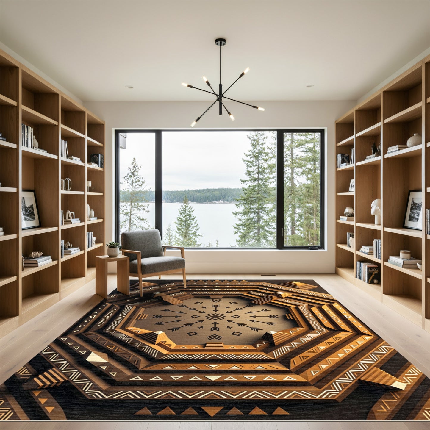 Geometric Tribal Arrow Octagon Medallion Rug