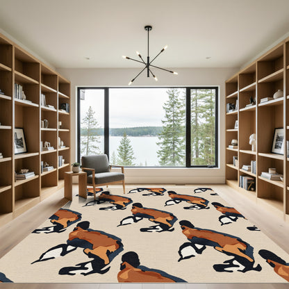 Terra Cotta Abstract Animal Row Rug