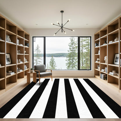Strong Monochrome Linear Weave Rug
