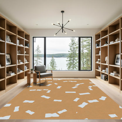Amber Tan Abstract Shapes Rug